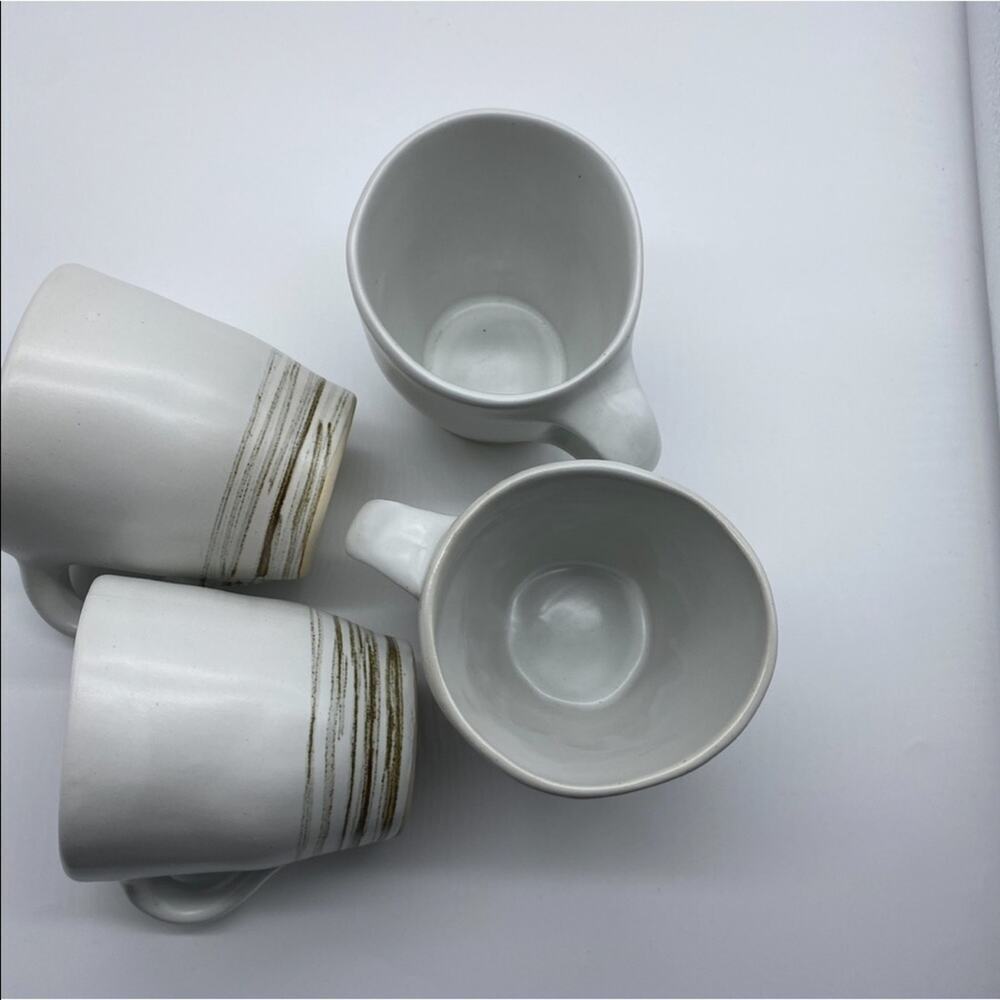 $35/ Espresso And Ivory Swirl Kamala Mugs Set Of 4 - Picture 6 of 6